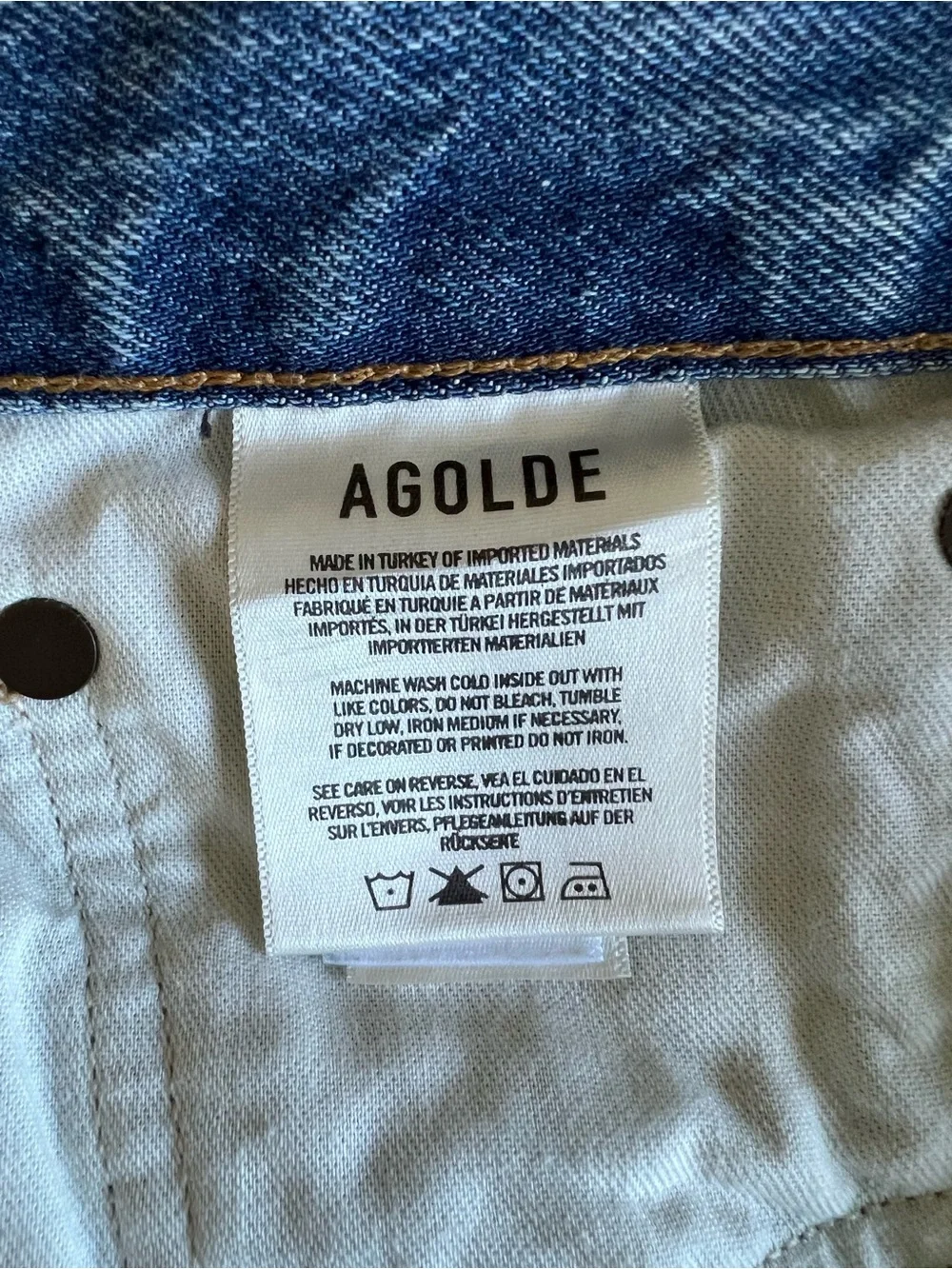 AGOLDE Parker Long Cutoff Denim Shorts Wheel Size 32